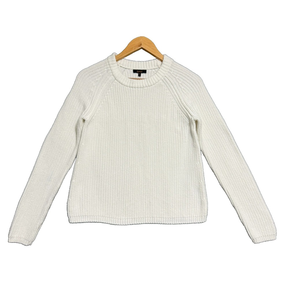 Quince Sweater Womens S Ivory White Cotton Minimalist Coastal Old Money Normcore
